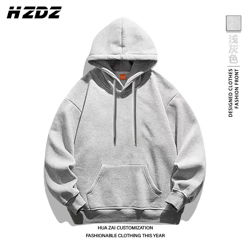 Solid-color Men Women Pullover Hoodie Outdoor Street Casual Fashion Sport Loose Versatile Comfort Autumn Winter Sweatshirt Top