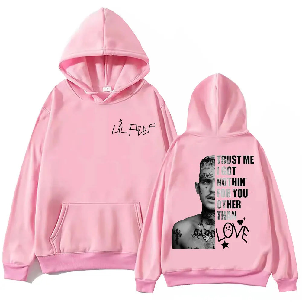 Rapper Lil Peep Merch Hoodies Men Women Clothing Hip Hop Vintage Pullovers Fashion Casual Oversized Hooded Sweatshirt Streetwear