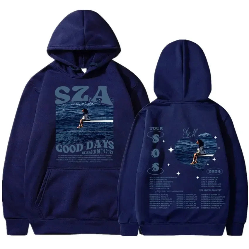 Unisex SZA SOS Good Days printed hooded Street Wear hooded shirt pullover Harajuku Sportswear Fashion couples casual sports
