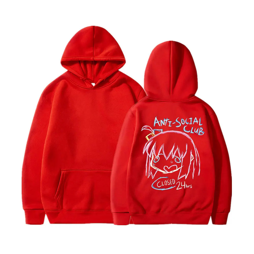 Bocchi The Rock Printing Zipper Hoodie Men Women Casual Personality Hooded Jacket Zip Up Hoodies Sweatshirts