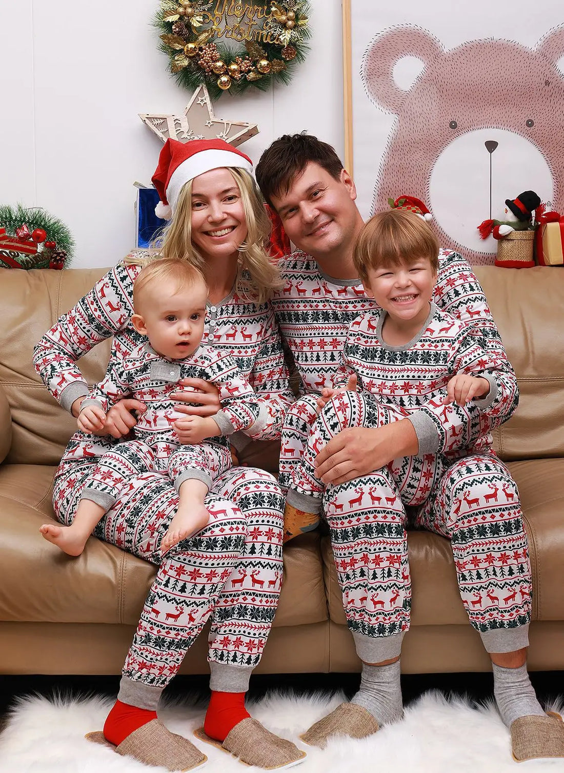 Mother Daughter Father Son Family Look Outfit Baby Girl Rompers Sleepwear Pyjamas Christmas Family Matching Pajamas