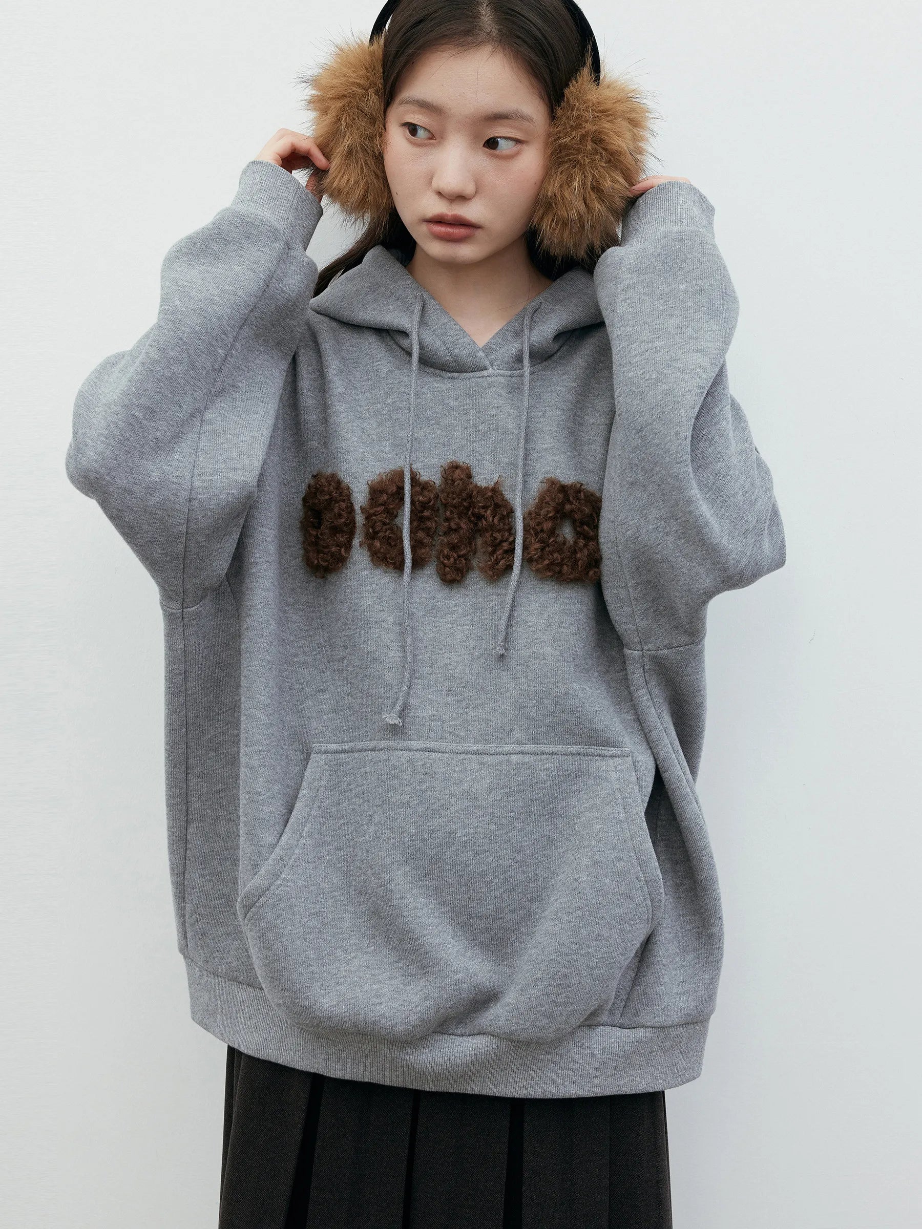CHIC VEN Fashion Women Sweatshirts Loose Casual New Plush Letter Sticker Hooded Long Sleeved Warm Female Coat Autumn Winter 2025