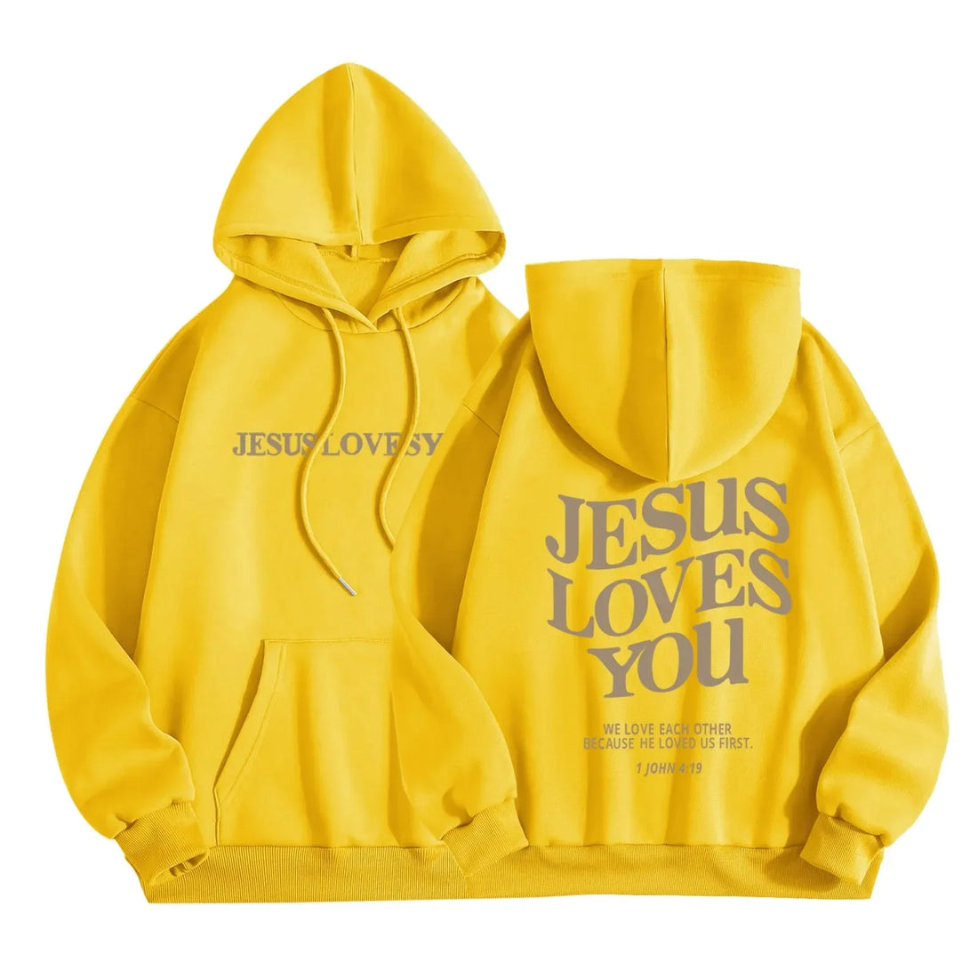 Jesus Loves You Print Pullover Hoodies Women's Hoodie Autumn Winter Men Streetwear Sweatshirt Unisex Hooded Tops Hooded Clothes
