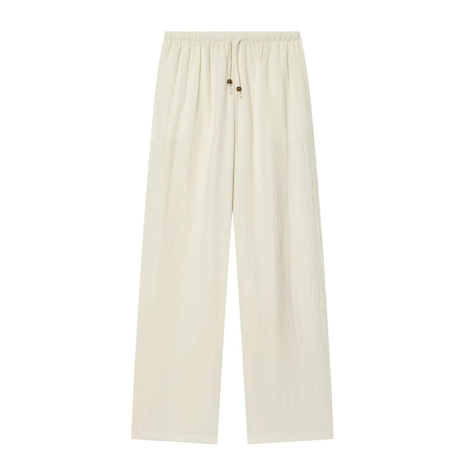 Summer women's collar short sleeved casual drape shirt high waist elastic waist long straight leg pants set
