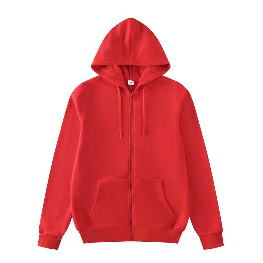 Women Men Oversized Zip Up Hoodie Sports Solid Loose Full Zipper Hooded Sweatshirt Casual Pocket Streetwear Soft Hooded Jacket