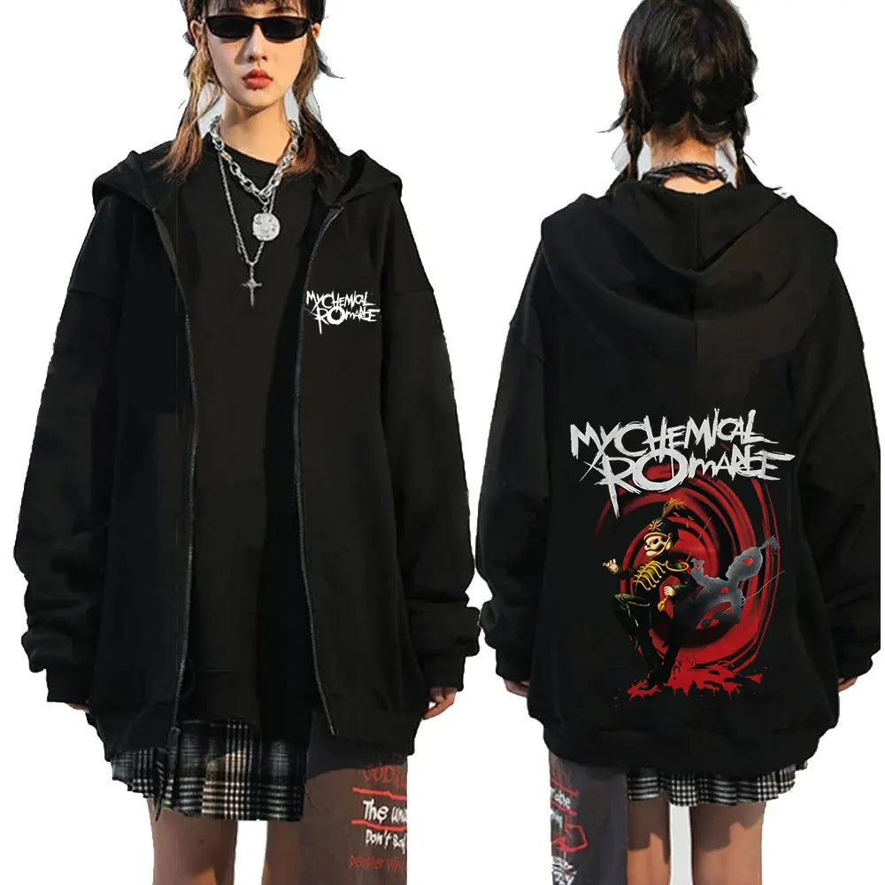 Rock Band My Chemical Romance Mcr Dead Zipper Hoodie Black Parade Punk Emo Zip Up Sweatshirt Men Fashion Vintage Hip Hop Hoodies