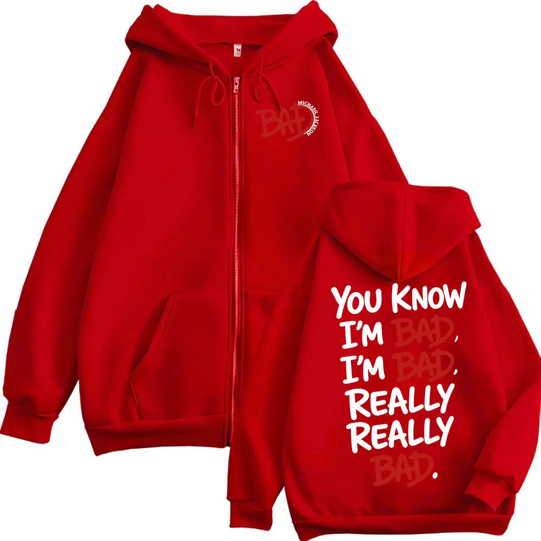 King of Pop Michael Jackson Bad Tour Zip Up Hoodies Men Women Harajuku Fashion Jacket Sweatshirts Casual Fleece Zipper Pullovers