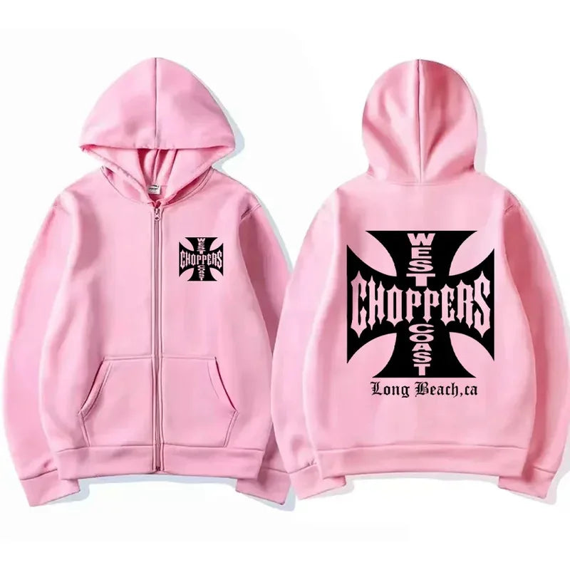 Paul Walker shirt West Coast Choppers retro printed hoodie men's fashion top hip-hop jacket zipper jacket hot selling streetwear