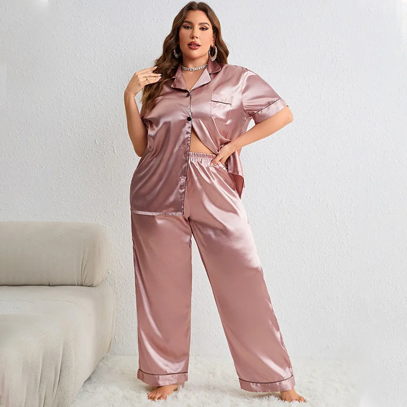 Plus Size Pajama Women Sleepwear Pajama Sets Summer Large Size Pajamas Casual Pajama Set Sexy Comfortable Ladies Loungewear