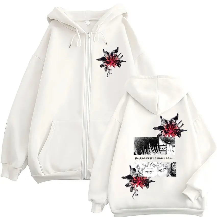 Anime The Summer Hikaru Died Hikaru Yoshiki Eyes Zipper Hoodies Men Women Fashion Zip Up Sweatshirts Long Sleeve Pullover Jacket
