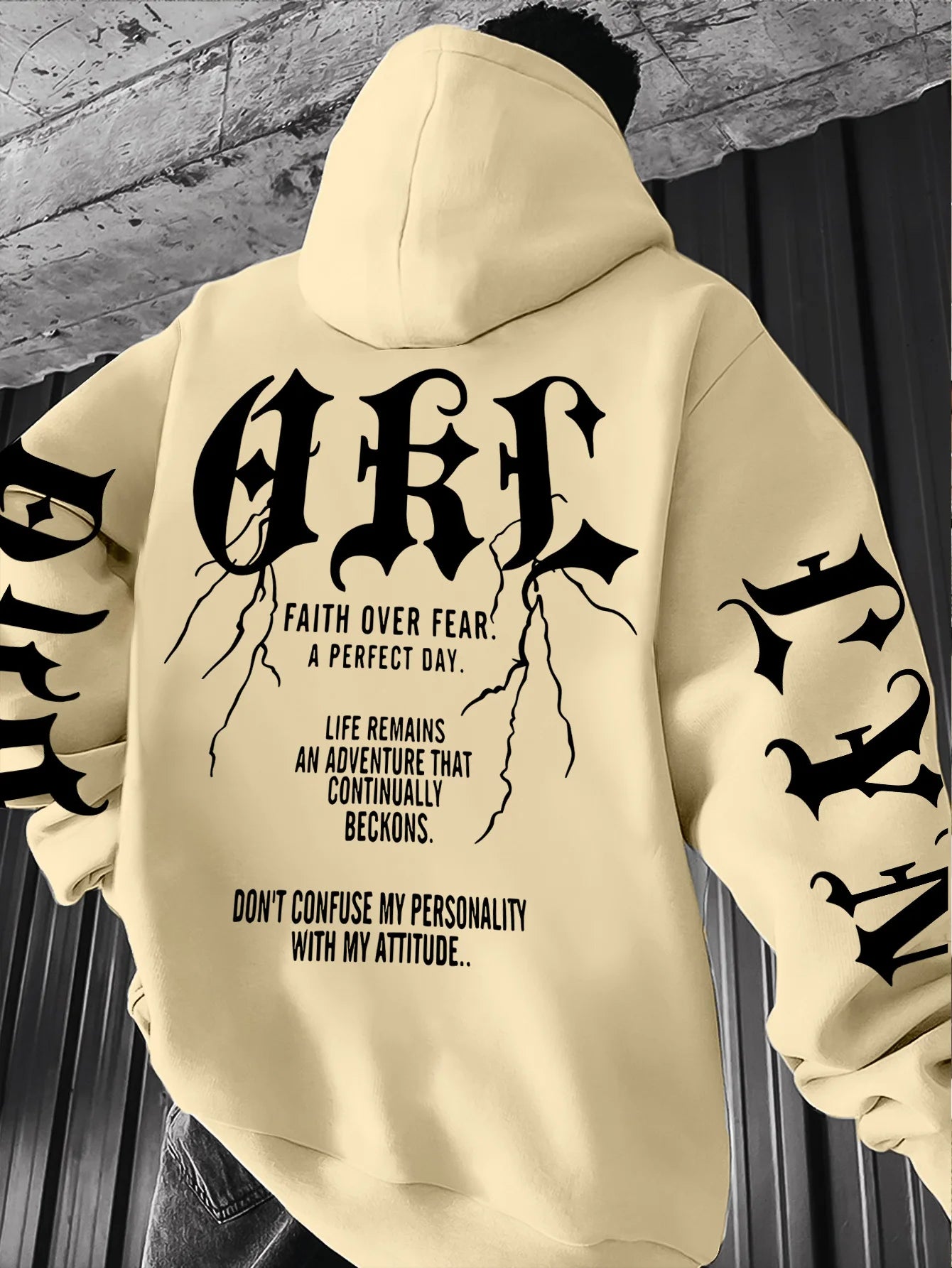 Gothic Font Versatile Street Men Women Pullover Hoodie Casual Loose Sport Hip-hop Y2K Autumn Winter Adult Sweatshirt Top Clothes