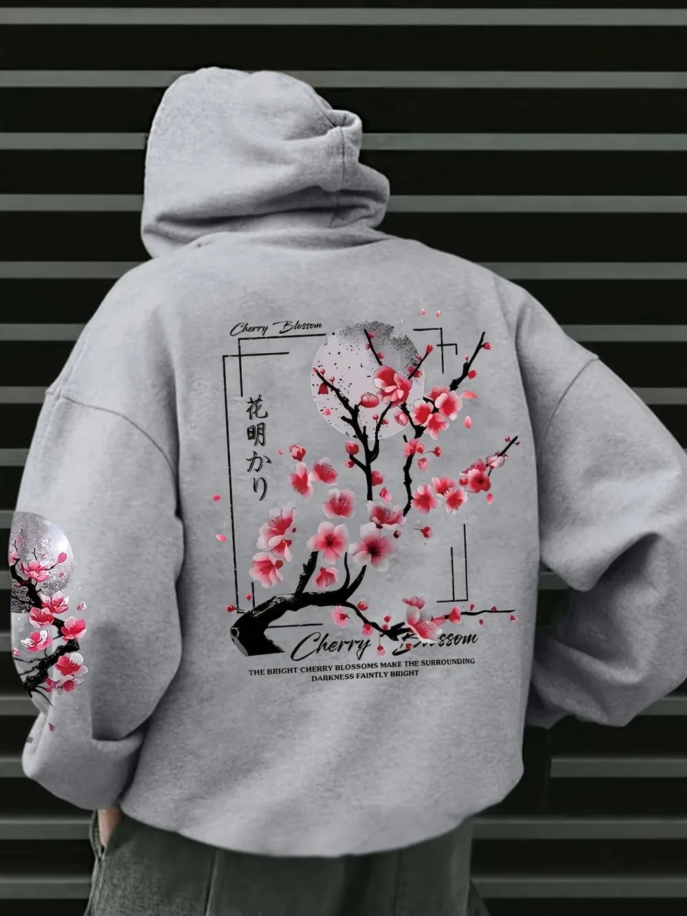 Cherry Blossom Moon Men Women Hoodie Outdoor Street Japan Harajuku Retro Casual Loose Sport Trend Adult Autumn Winter Sweatshirt