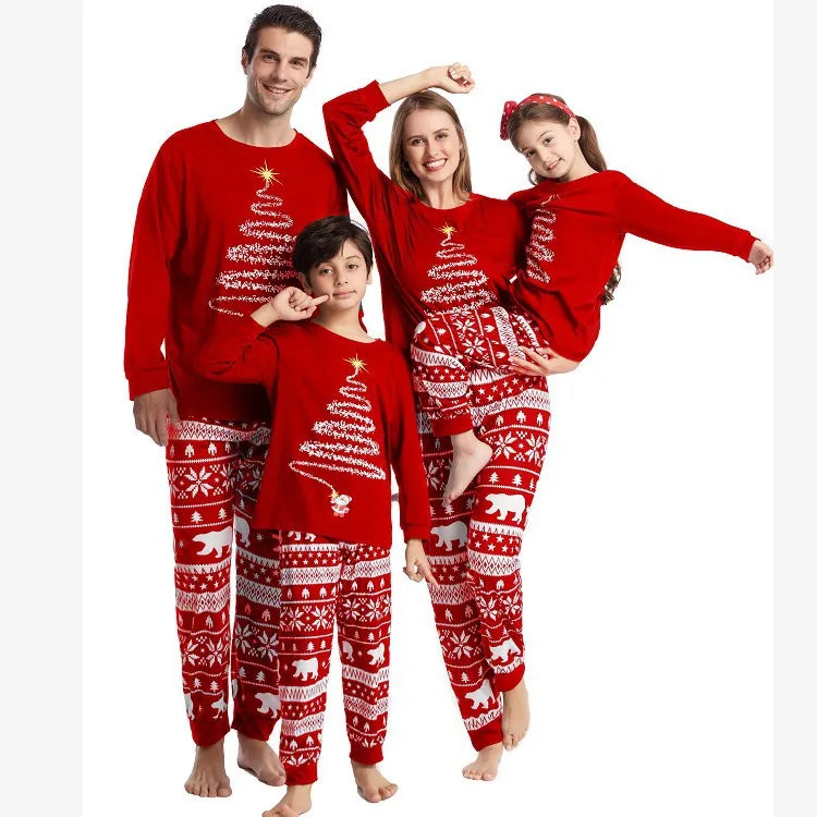 New Family Christmas Pajamas Mom Dad Kids Matching Clothing Set Baby Dog Romper Pjs Soft Loose 2 Pieces Suit Homewear Xmas Look