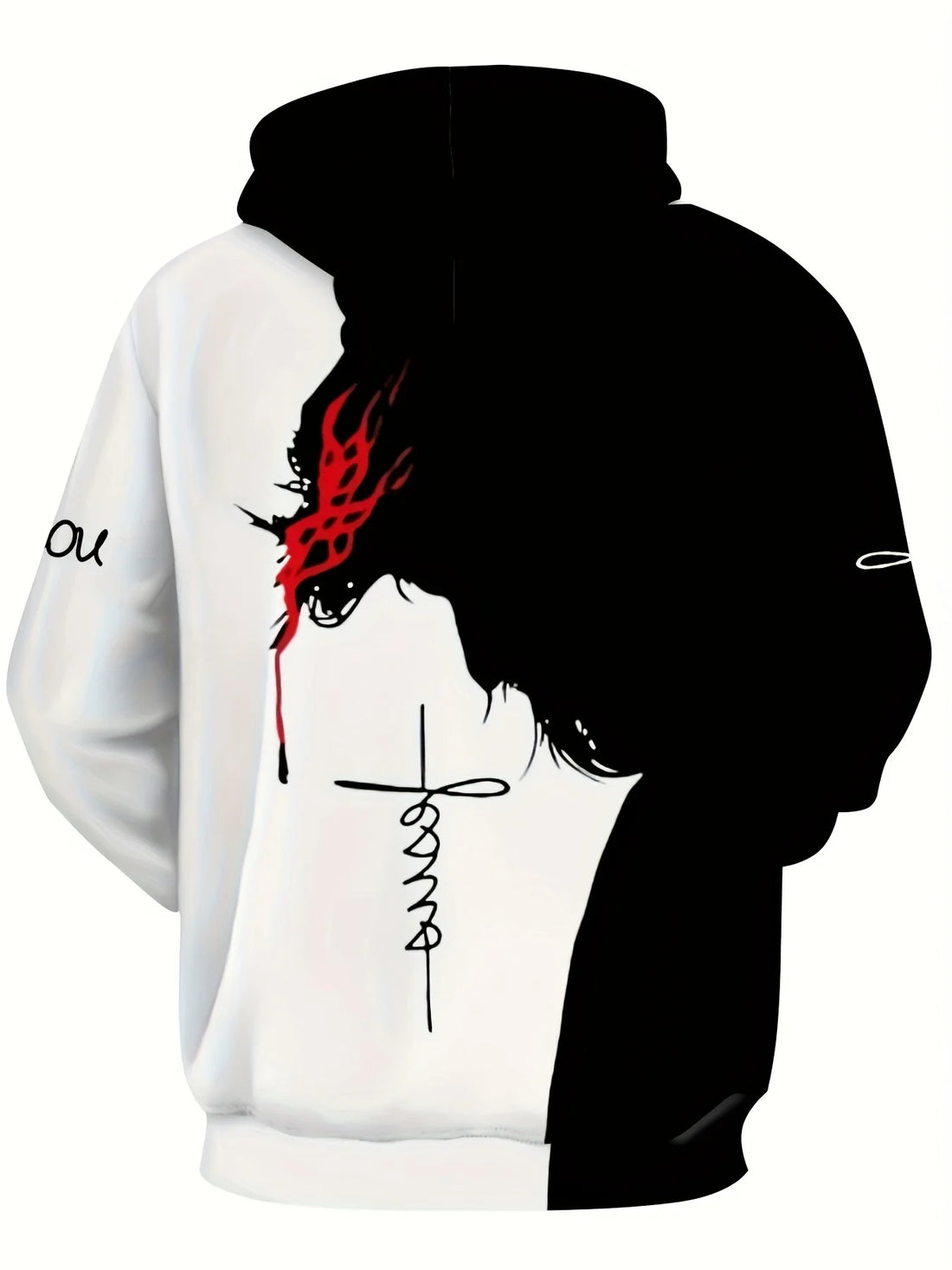 The new men's hoodie for the autumn of 2025 features a casual fashionable and sporty 3D Christ Jesus pattern print