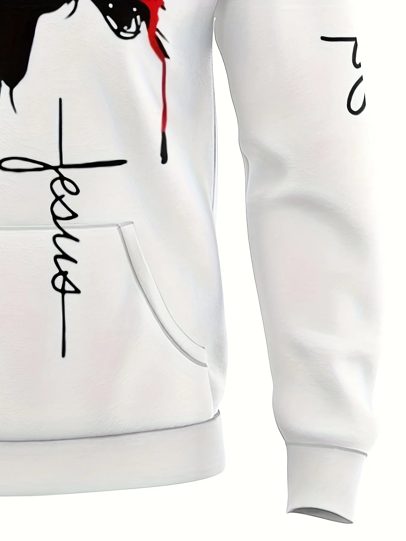 The new men's hoodie for the autumn of 2025 features a casual fashionable and sporty 3D Christ Jesus pattern print