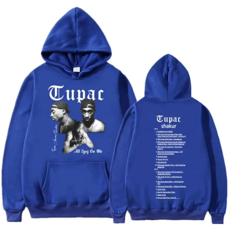 Tupac 2pac Graphic Hoodie Men Clothing Fashion Oversized Hip Hop Comfortable Autumn Winter Sweatshirt Male Casual Fleece Hoodies