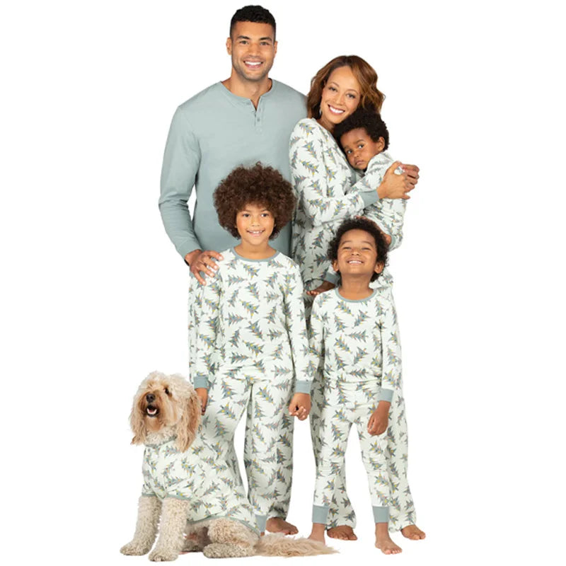Xmas Family Look Pyjamas Sets Spring Print Pajamas Suits Autumn Mom Daughter Dad Son Matching Outfits Christmas Casual Sleepwear