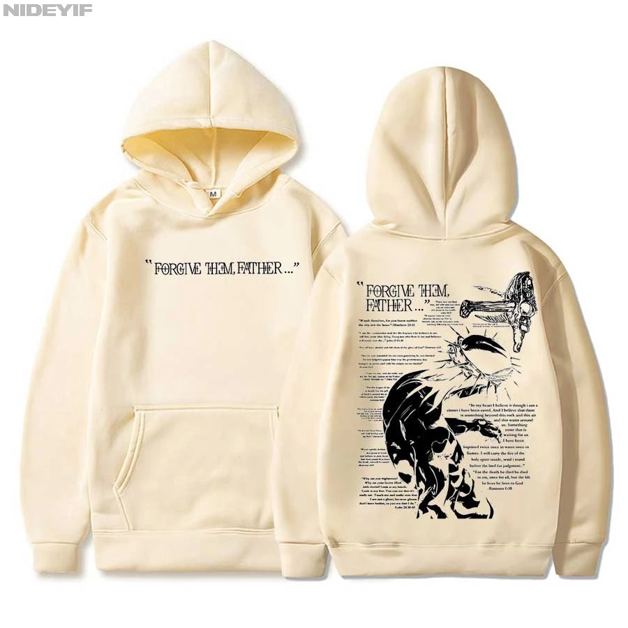 Christian Jesus Merch Forgive Them Father Bible Verse Hoodie Men Women Pullover Hiphop Streetwear Casual Sweatshirt Tops CJ2