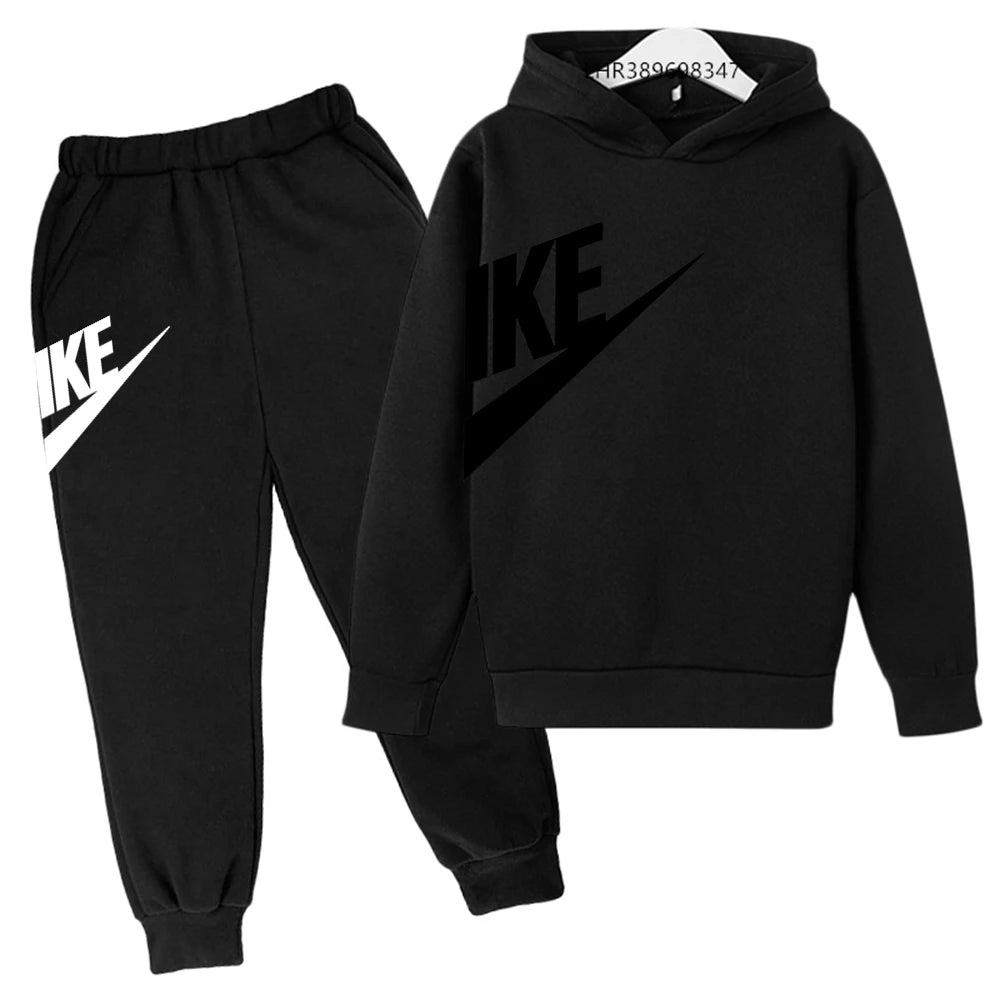 Children 3-12 Years Old Autumn Hoodie Long-sleeved Boys Girls Toddler Sports Coat Top+Pants Stylish Casual Sweatshirt Set