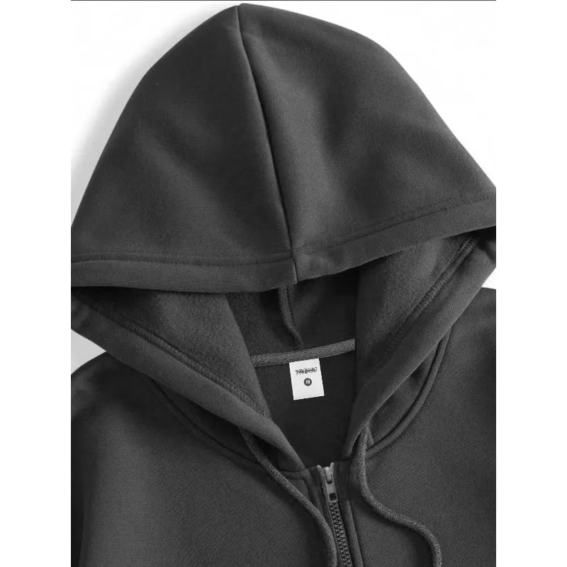 Y2K Gothic Dark Style Printed Zip-Up Hoodie Fashion Streetwear Zip-Up Hoodie for Casual Occasions
