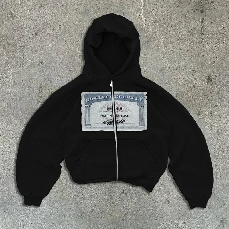 Y2K Retro Hoodie Men's and Women's Custom Print Streetwear Long Sleeve Pullover with Hood