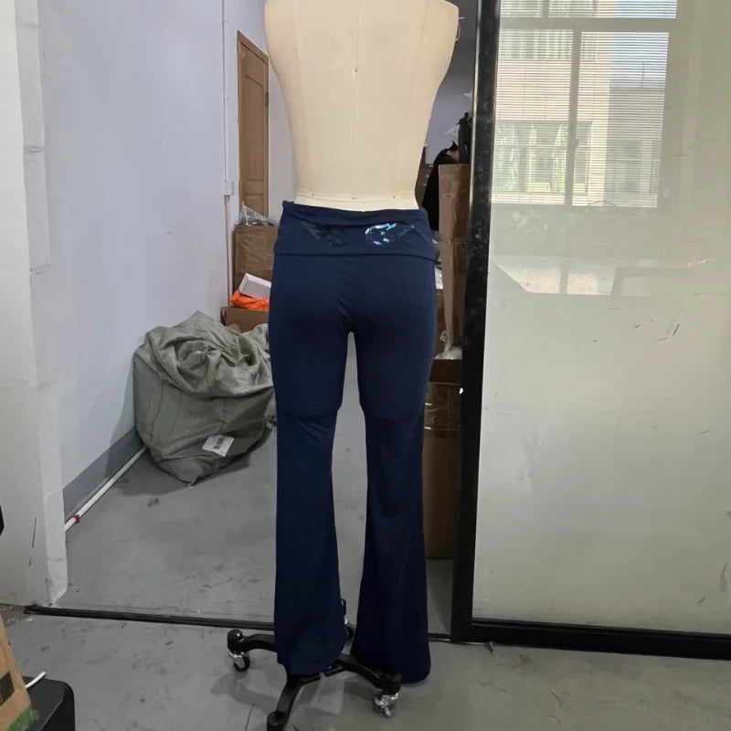 Sequin Angel's Wings Hoodies Women Chic Loose Long Sleeve Pullovers Top Slim Yoga Pant Set 2025 New Casual Lady Two Piece Sets