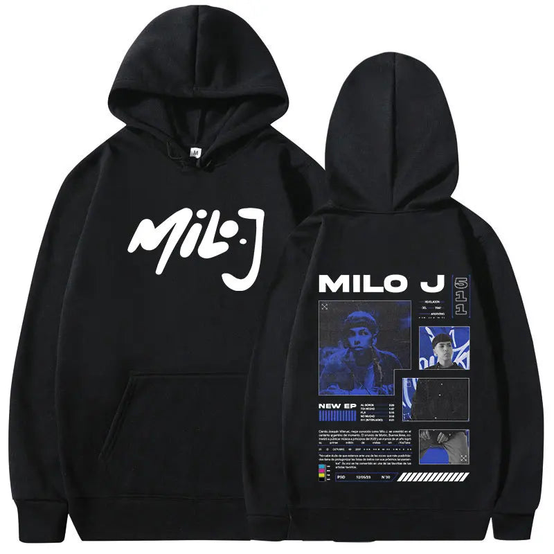Rapper Milo J 511 Album Merch Hoodies Men Women Clothing Vintage Hip Hop Hooded Sweatshirt Casual Oversized Pullovers Streetwear