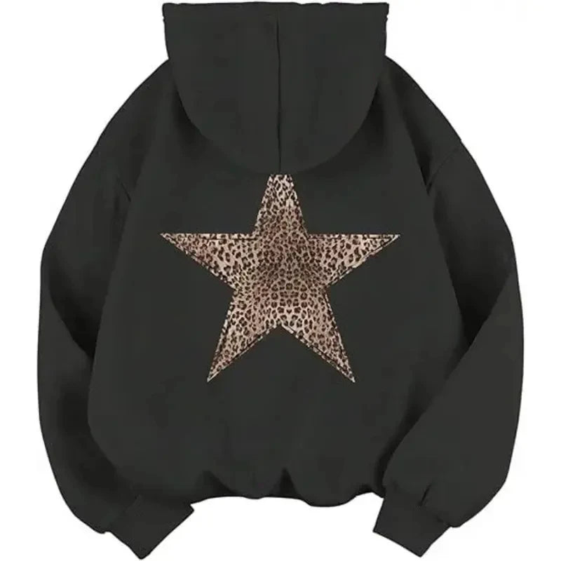 2025 Star Graphic Hoodies Y2k Leopard Print Hooded Sweatshirt Cheetah Hoodie Fashion Casual HipHop Harajuku Unisex Pullover