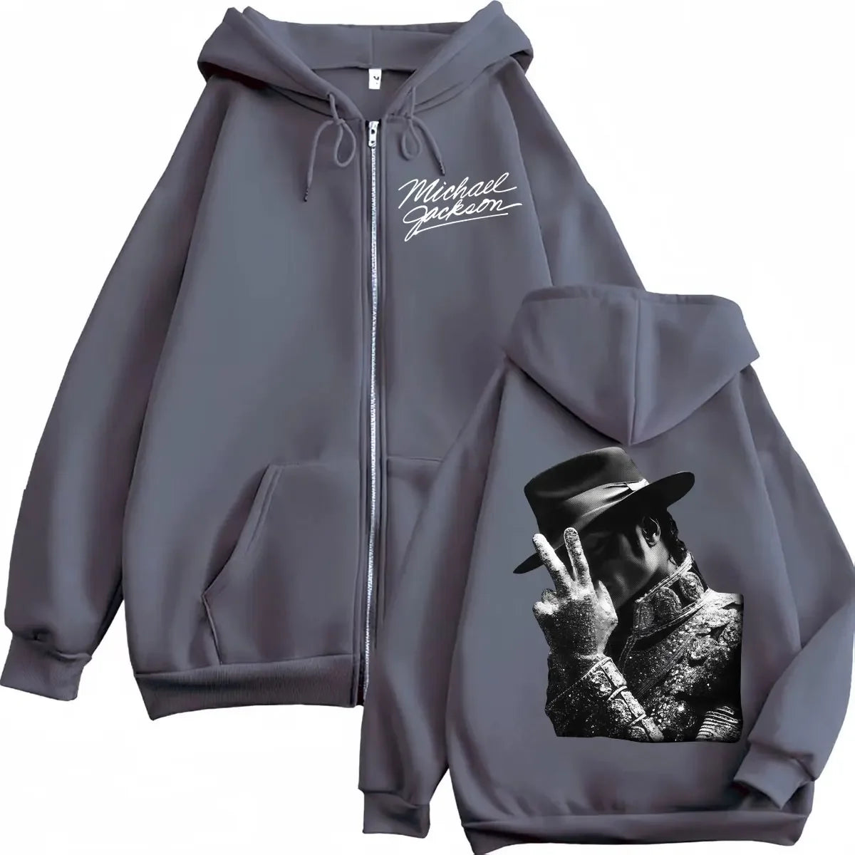 90's Classics Michael Jackson Merch Zipper Hoodie Men Women Fashion Rock Zip Up Pullovers High Quality Fleece Hooded Sweatshirts