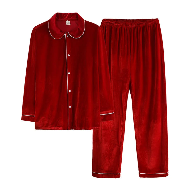 Winter Holiday Flannel Pajamas Set for Mom Daughter Dad Son Matching Outfits Velvet Pyjamas Xmas Look Wear Warm Thick Sleepwear