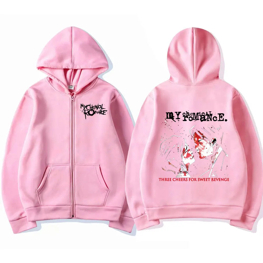 Rock Band My Chemical Romance Mcr Dead Zipper Hoodie Black Parade Punk Emo Zip Up Sweatshirt Men Fashion Vintage Hip Hop Hoodies