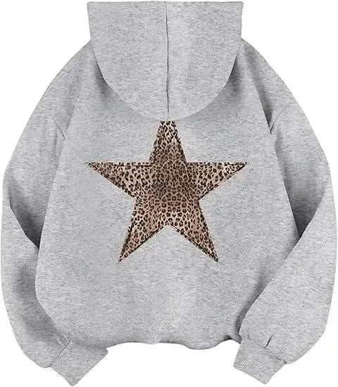 2025 Star Graphic Hoodies Y2k Leopard Print Hooded Sweatshirt Cheetah Hoodie Fashion Casual HipHop Harajuku Unisex Pullover