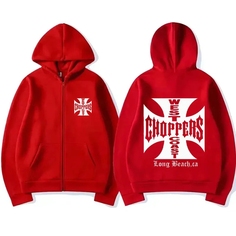 Paul Walker shirt West Coast Choppers retro printed hoodie men's fashion top hip-hop jacket zipper jacket hot selling streetwear