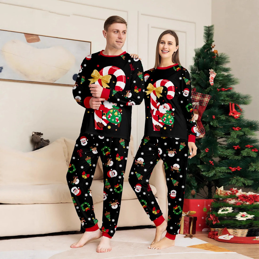 Christmas Family Matching Outfits Pajamas Family Look Clothing Sets 2 Pieces Suit Father Mother Kids Baby Xmas Sleepwear Pyjamas