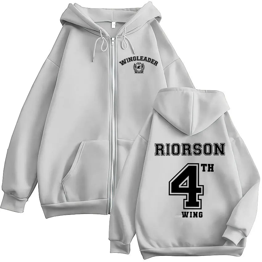 Wing Leader Xaden Riorson Zip Up Hoodie Basgiath War College Fourth Fans Coats Sweatshirt Men Women Casual Oversized Hooded