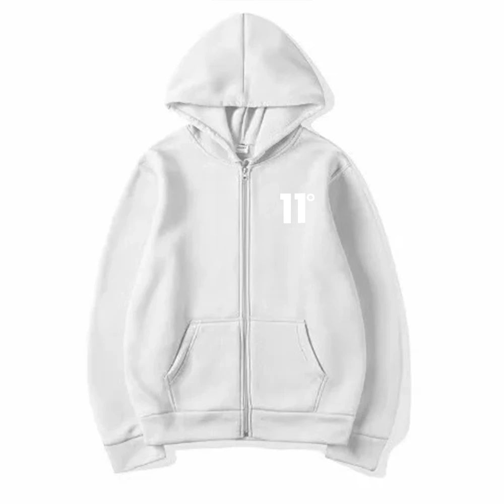 Men's zip-up pullover hoodie - fashionable and casual, with a hood, zipper, sporty style, trendy streetwear, skatewear, button-d