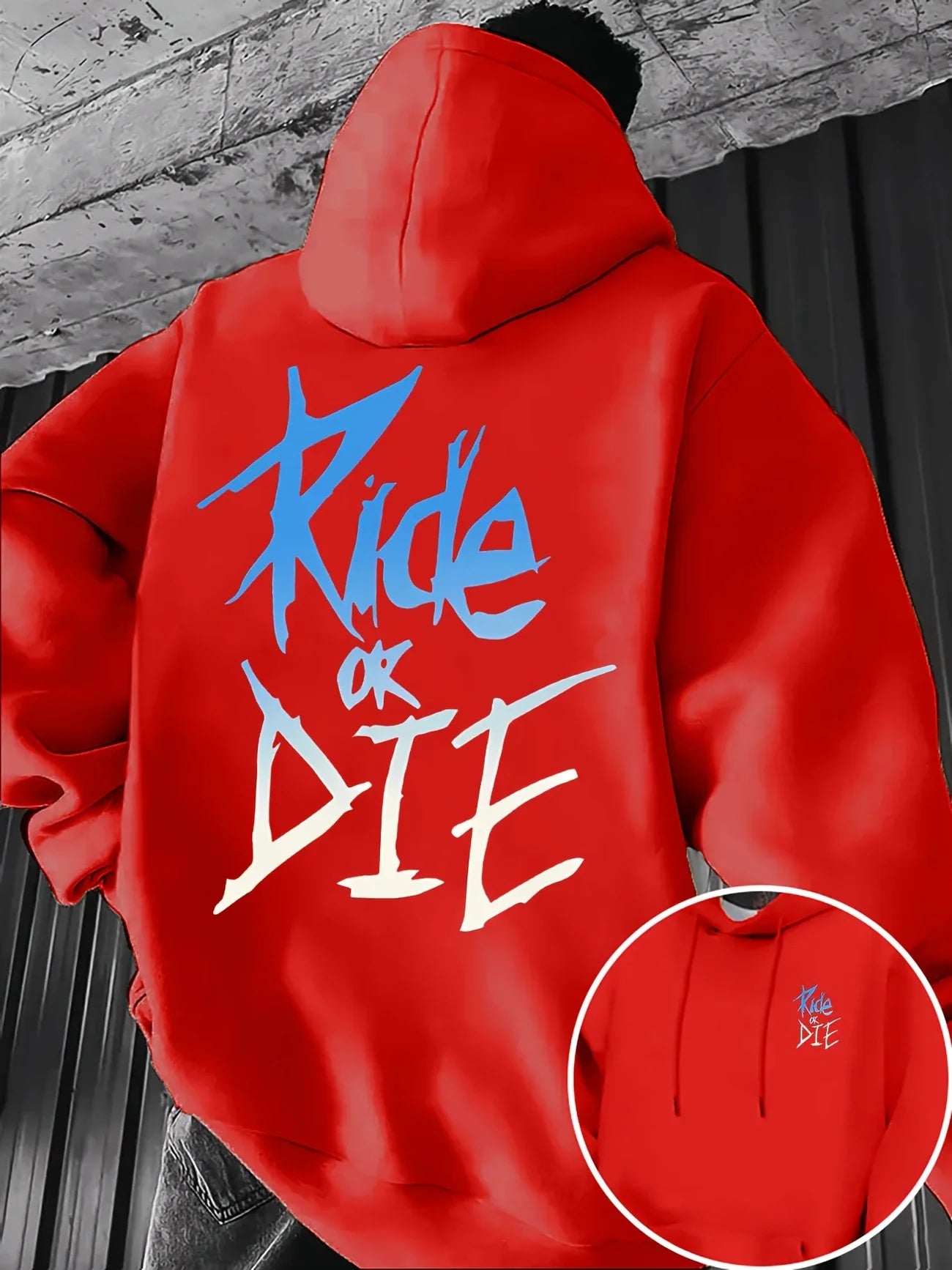 Ride or Die Graffiti Print Street Men Women Hoodie Casual Fashion Trend Loose Sport Autumn Winter Fleece Sweatshirt Clothing Top