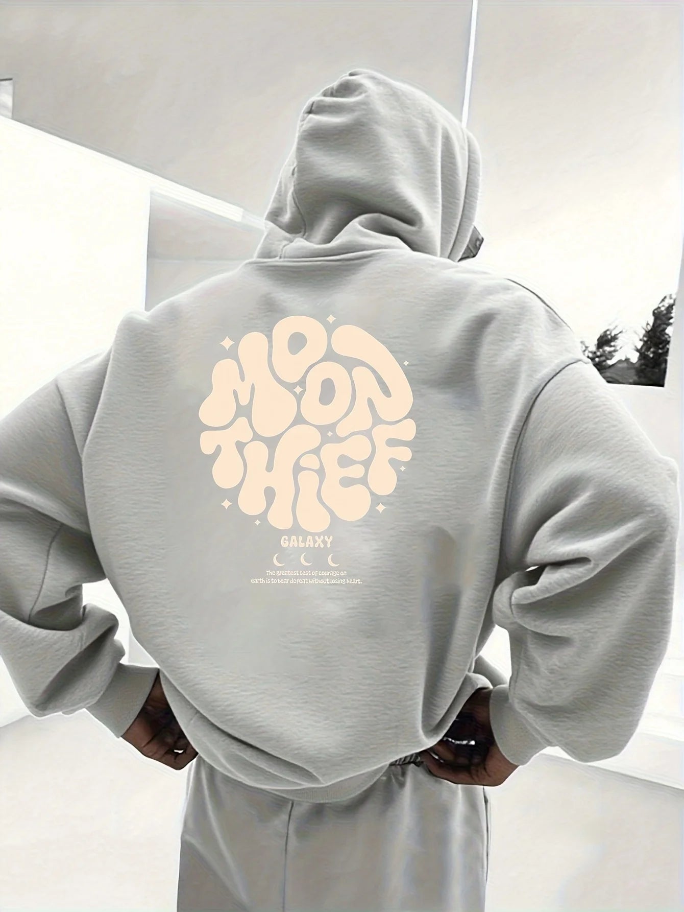 Men Autumn Winter Fleece Lined Hoodie Fashion Graphic Print Sleeve Sweatshirt Casual Sports Versatile Loose Hooded Pullover Tops