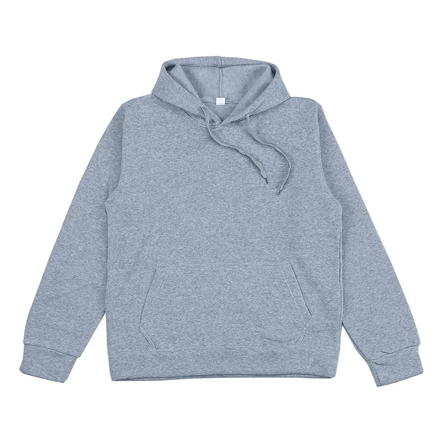 2025 unisex hooded sweatshirt men's solid color sweatshirt men's and women's long sleeved plug-in pocket pullover