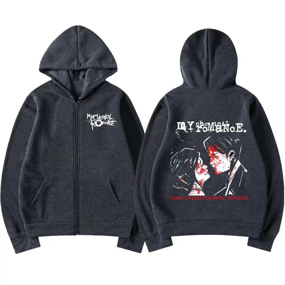 Rock Band My Chemical Romance Mcr Dead Zipper Hoodie Black Parade Punk Emo Zip Up Sweatshirt Men Fashion Vintage Hip Hop Hoodies