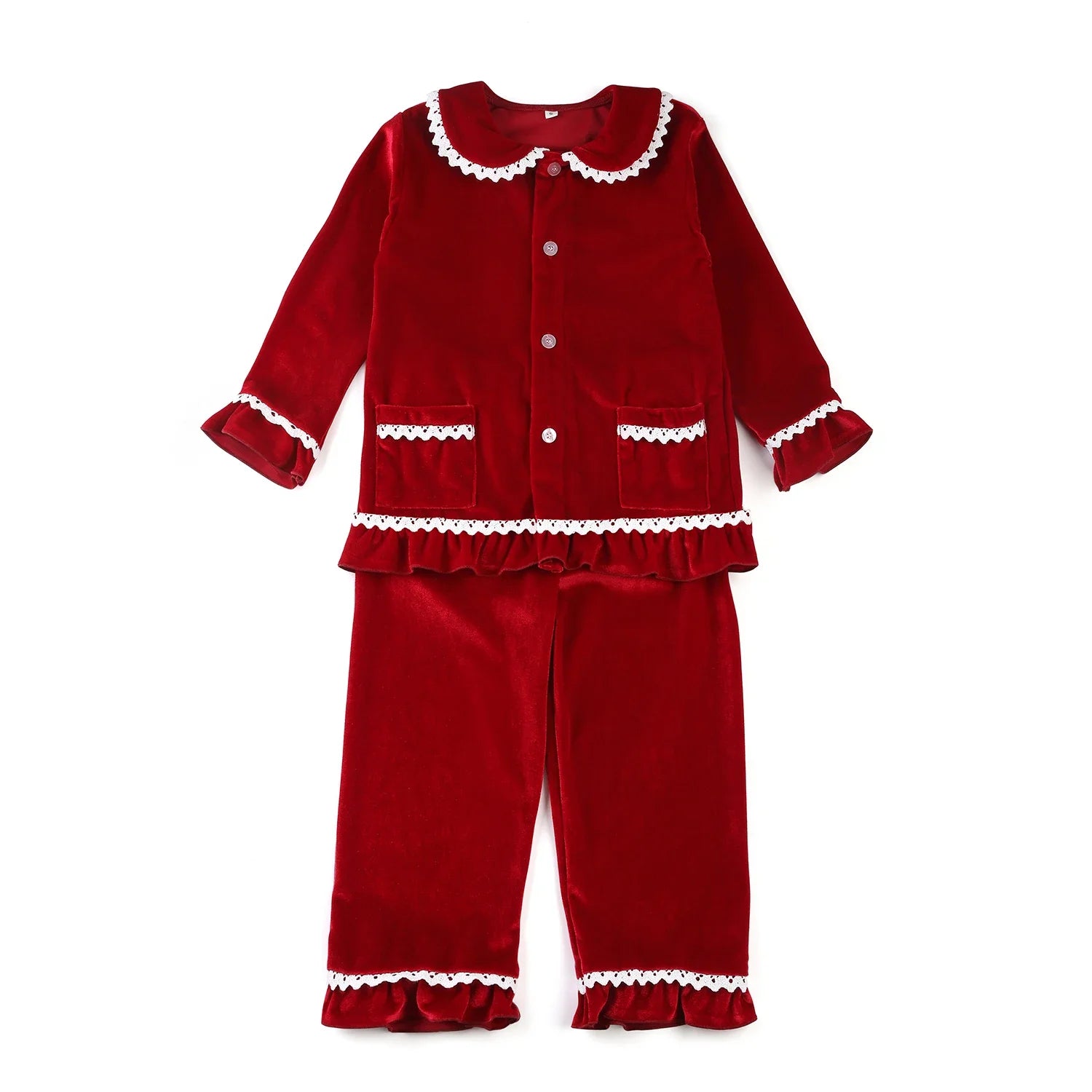 Mudbala Baby Boys Red Velvet Christmas Pyjamas Family Classic Luxury Toddler Girls Sibling Matching Kids Pajamas Set