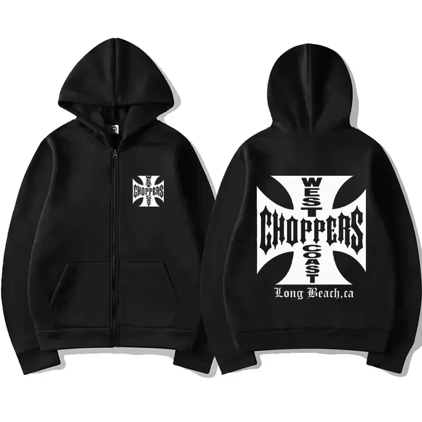 Paul Walker shirt West Coast Choppers retro printed hoodie men's fashion top hip-hop jacket zipper jacket hot selling streetwear