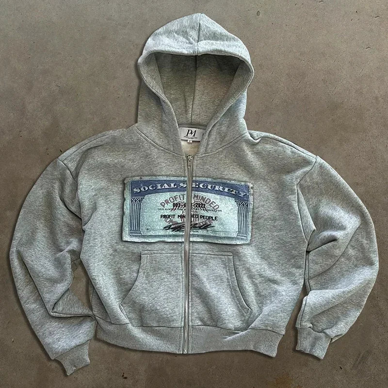 Y2K Retro Hoodie Men's and Women's Custom Print Streetwear Long Sleeve Pullover with Hood