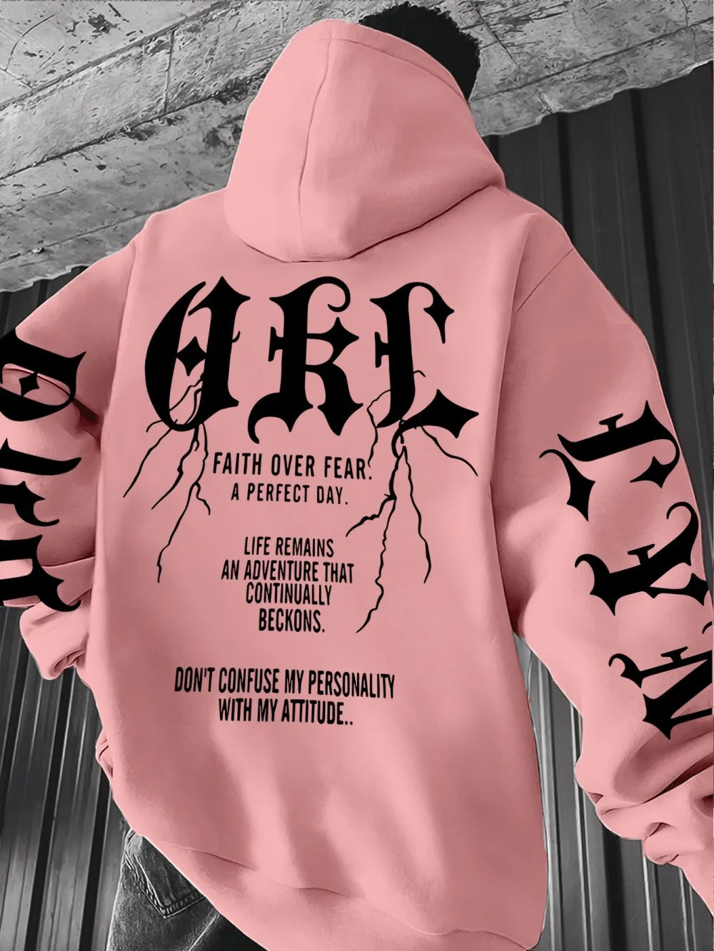 Gothic Font Versatile Street Men Women Pullover Hoodie Casual Loose Sport Hip-hop Y2K Autumn Winter Adult Sweatshirt Top Clothes