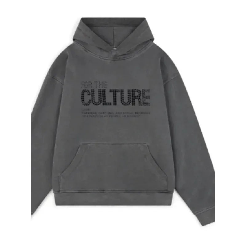 Y2K Retro Brick Letter Print Hooded Sweatshirt American Street Style Personality Spring and Autumn Men's Retro Hoodie