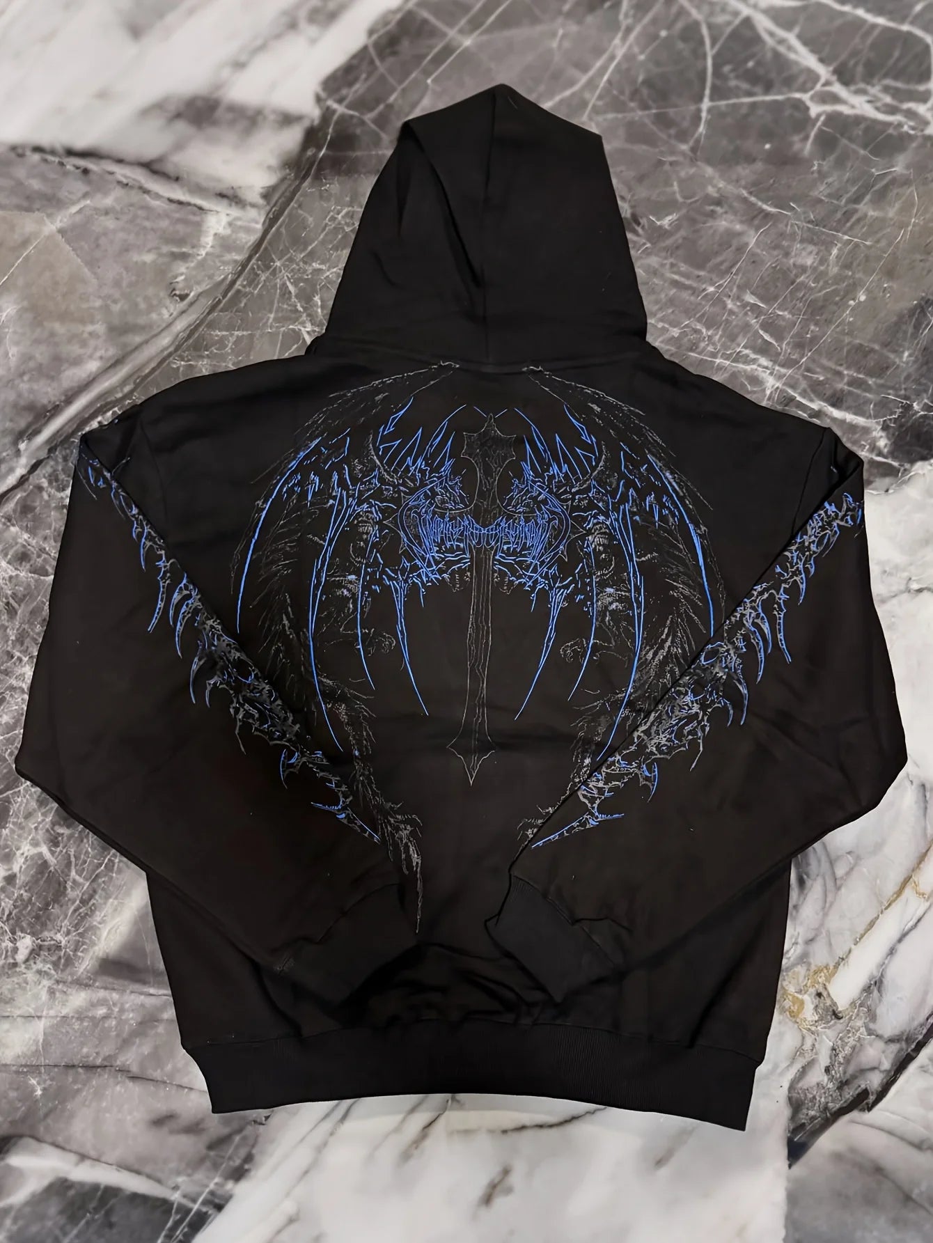 Fashionable men's autumn gym muscle training Gothic letter print soft and comfortable hooded sweatshirt outdoor street sports to