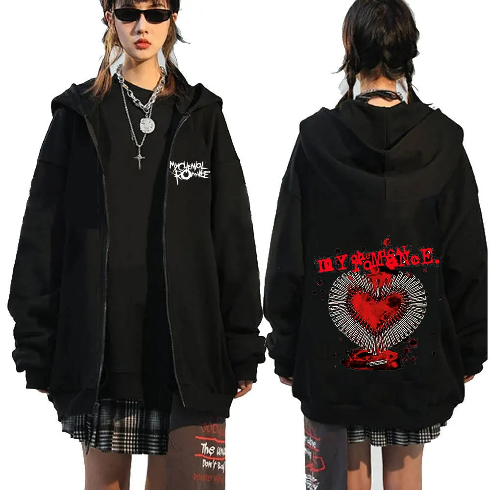 Rock Band My Chemical Romance Mcr Dead Zipper Hoodie Black Parade Punk Emo Zip Up Sweatshirt Men Fashion Vintage Hip Hop Hoodies