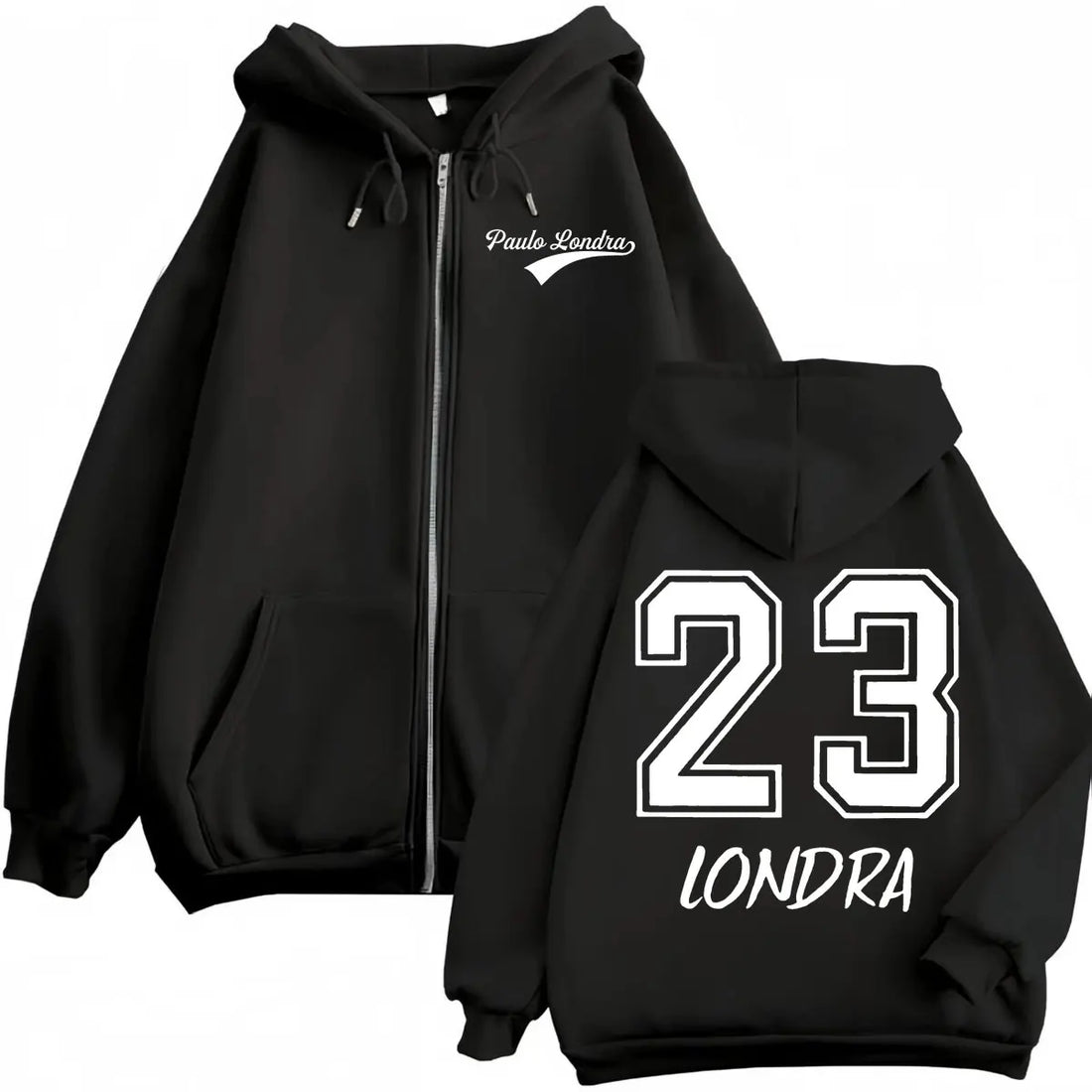 Rapper Paulo Londra Merch Zipper Hoodies Men Women Clothing Harajuku Hip Hop Zip Up Pullovers Fashion Casual Hooded Sweatshirts