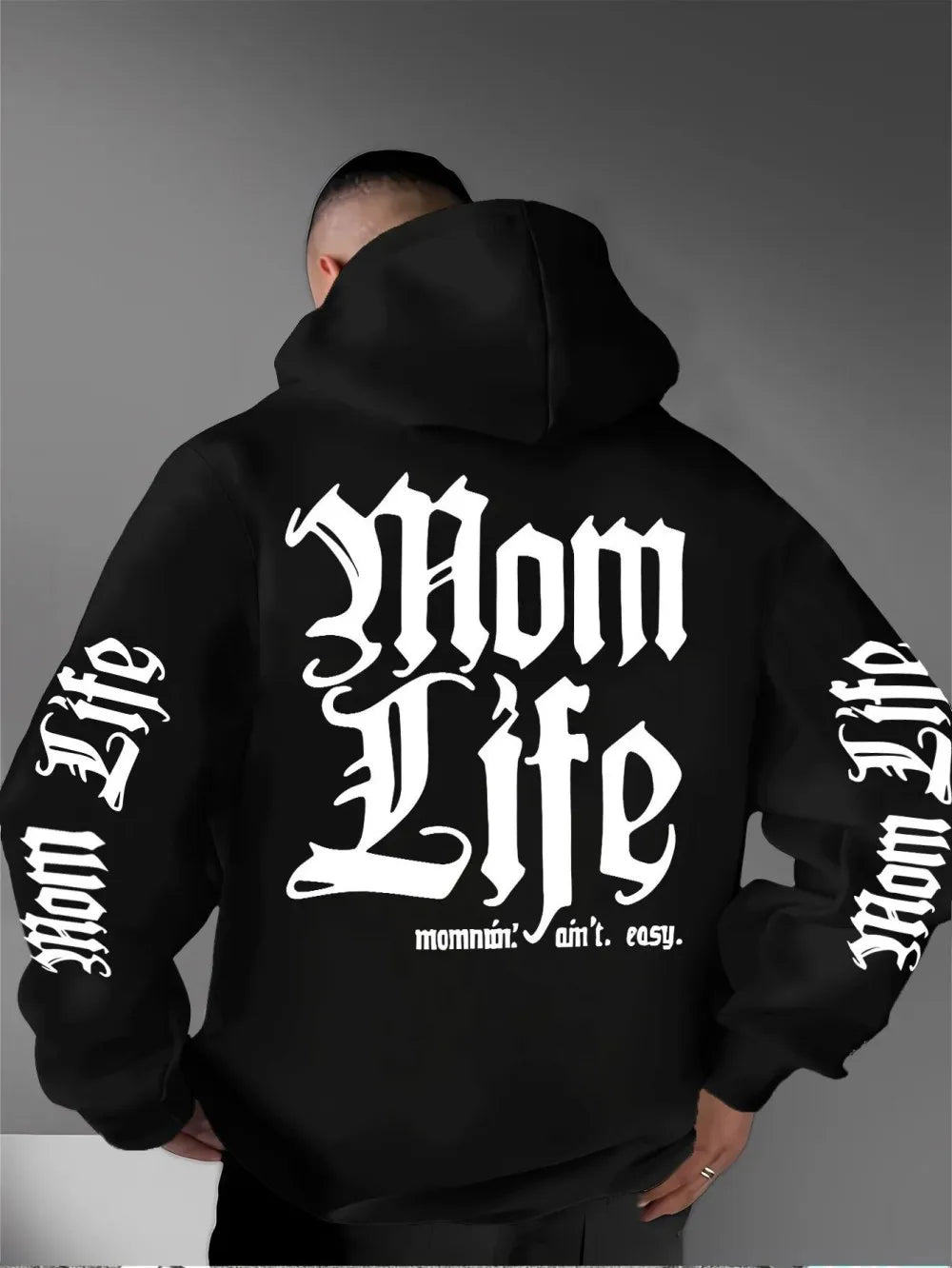 European and American New Men's Autumn Gothic Letter Print Comfortable Soft Hooded Sweatshirt Outdoor Urban Trend Top
