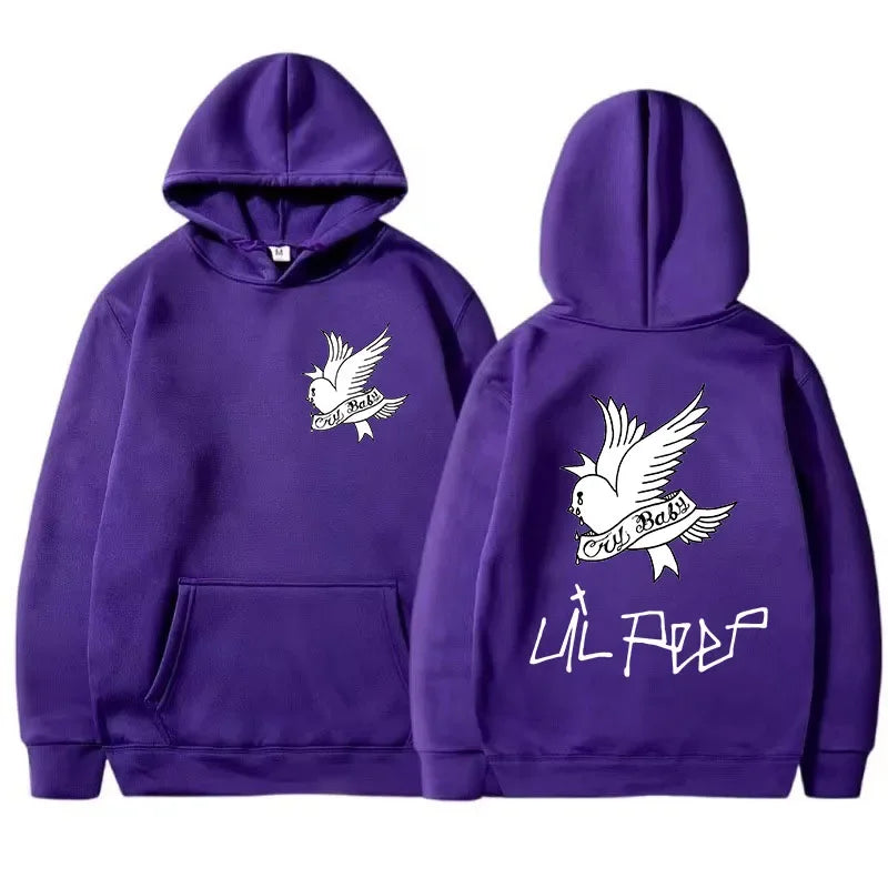 New autumn/winter men's Lil Peep printed hoodie and hoodie Sporty women's fashion Casual hip-hop Harajuku Street hip-hop top